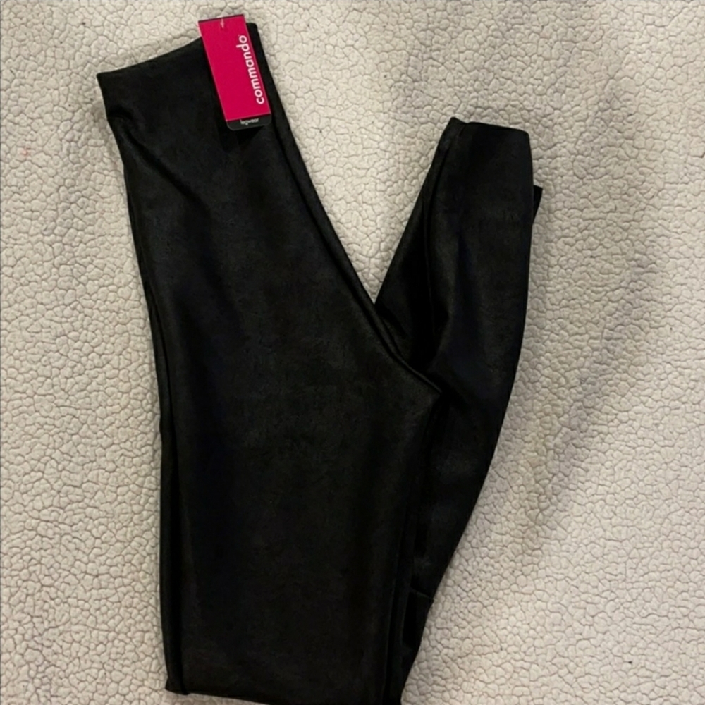 Commando high waisted black suede leggings (High-Rise) Size Small
